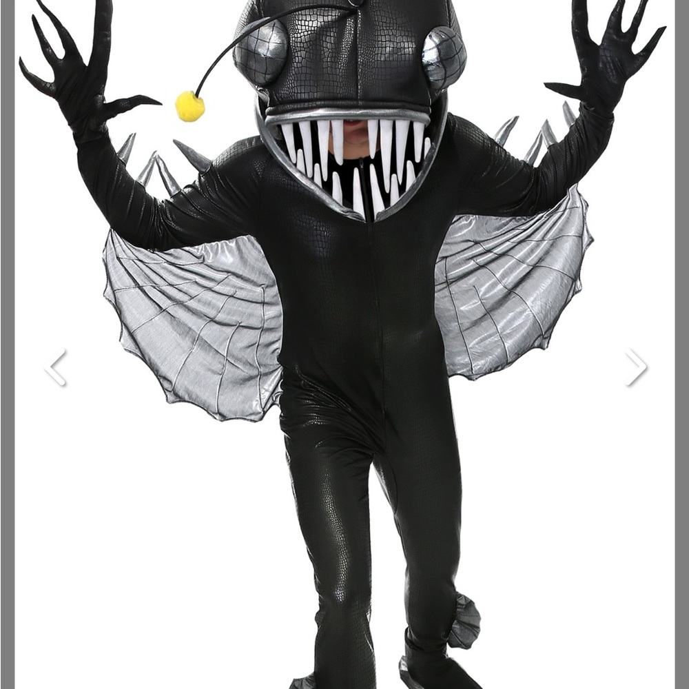 Adults Angler Fish Costume - Black and Silver